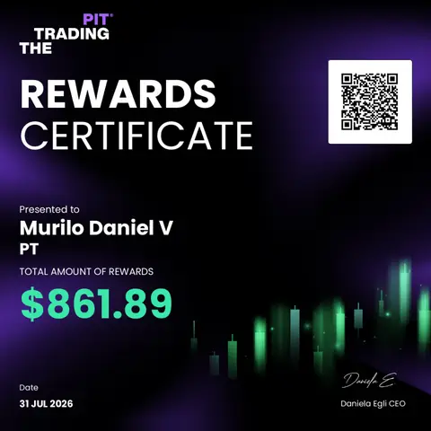 Certificado de saque emitido pela mesa The Trading Pit, no valor de US$ 861,89, em 31/07/2026.